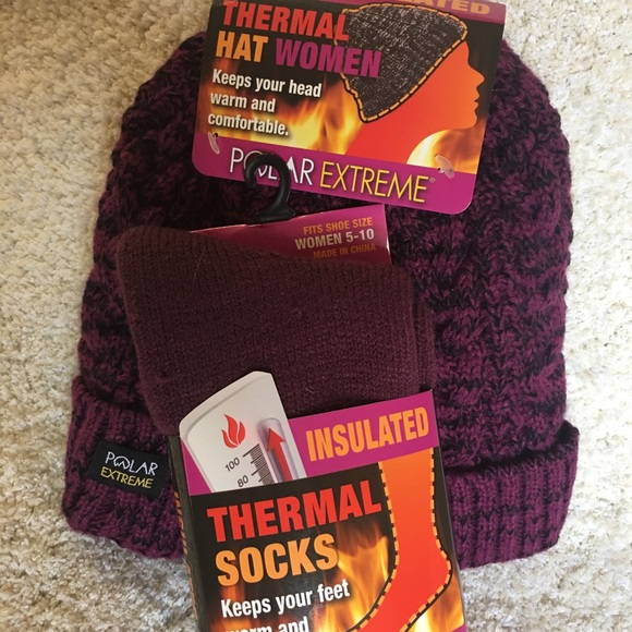 POLAR EXTREME Women’s Thermal Woven Hat & Socks - Picture 3 of 7